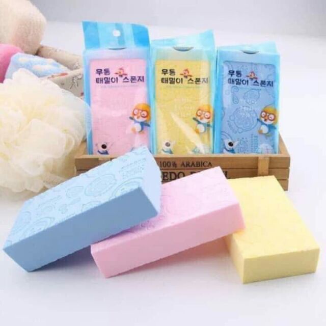 Bông Tắm PORORO Chuẩn Hàn Quốc, Miếng Kỳ Ghét, Tẩy Tế Bào Chết Hiệu Quả, Tạo Bọt Siêu Sạch