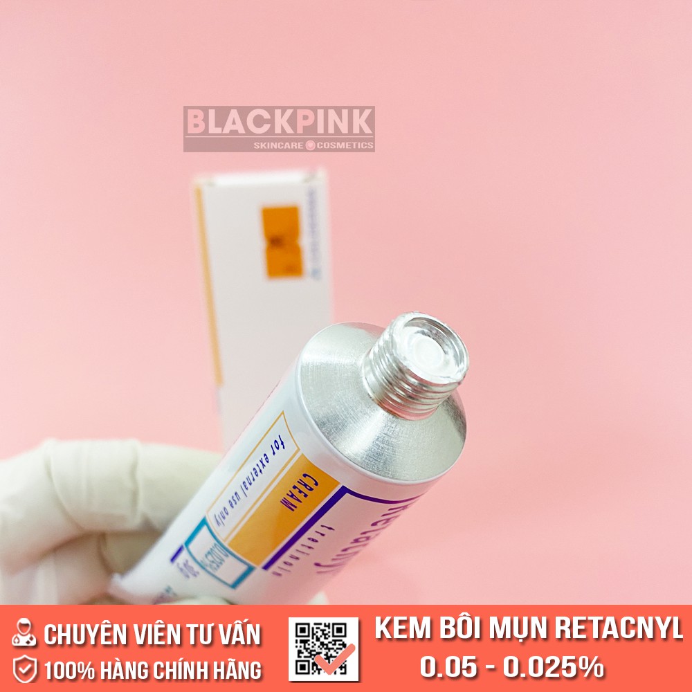 Kem giảm mụn Retacnyl Tretinoin giảm mụn trẻ hoá da 0.025 - 0.05 - hàng chính hãng Pháp có tem công ty phân phối