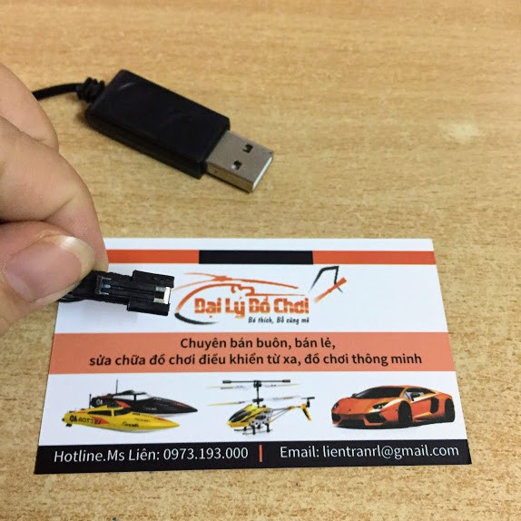 Dây sạc usb 3.7v chân càng cua đen sm 2p