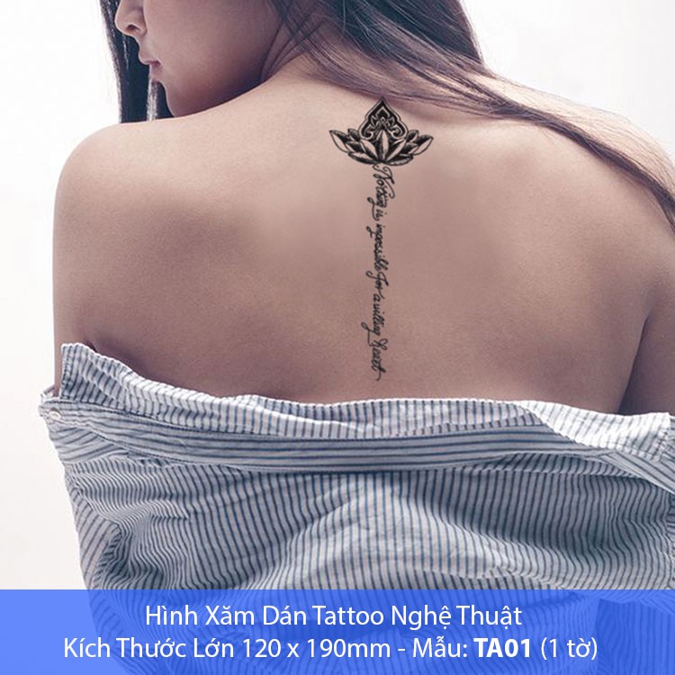 Hình Xăm Dán Tattoo Cao Cấp Hình Hoa Tờ Lớn 12x19cm - Mẫu TA01