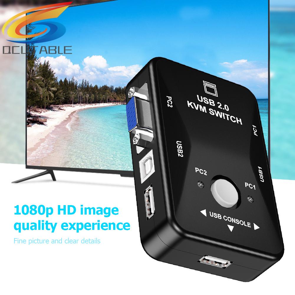 Hộp Chuyển Đổi Công Tắc 2 Cổng USB KVM Hw1701 Đầu Vào 1 Ra 1080P VGA