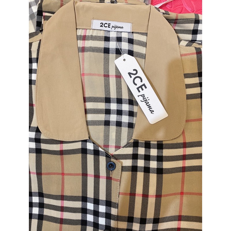 PIJAMA lụa cổ sen tay bồng, Bộ ngủ lụa cao cấp hàng shop 2CE | BigBuy360 - bigbuy360.vn