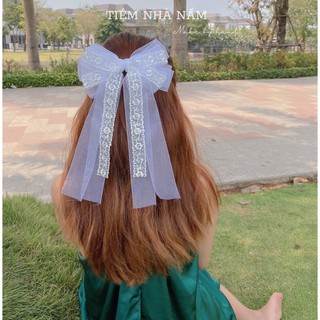 🎀 kẹp tóc nơ công chúa/ cô dâu size to -