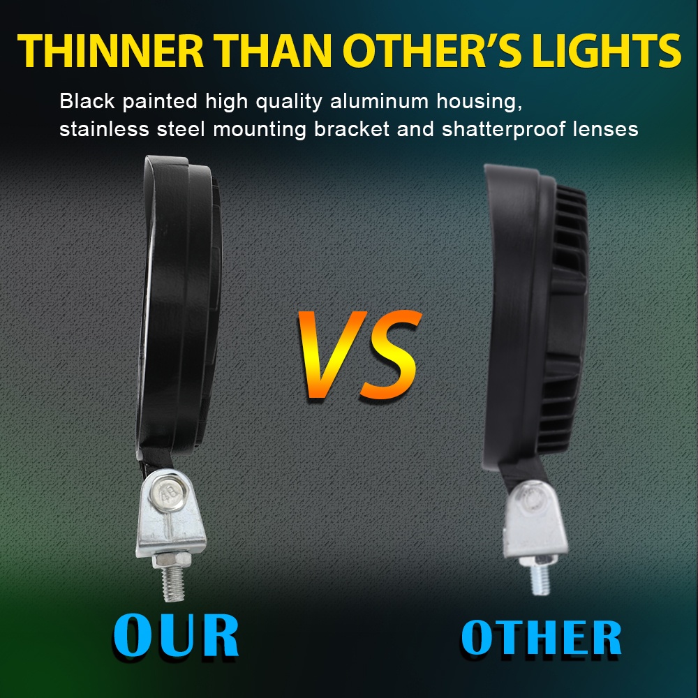 Set 2 Đèn Pha Led 42W 14 Bóng 12/24V Cho Xe Hơi/Xe Tải