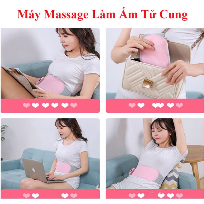 Đai chườm nóng❤️Freeship❤️3 chế độ làm nóng và rung giảm đau bụng kinh,đau tử cung sau sinh .hỗ trợ giảm béo.tuanen09