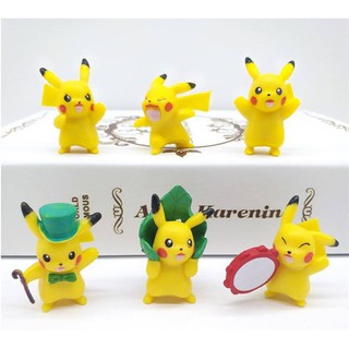Đồ chơi trang trí Pikachu vàng (6 con/set)