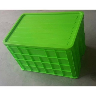 Thùng nhựa 90L có nắp xanh lá