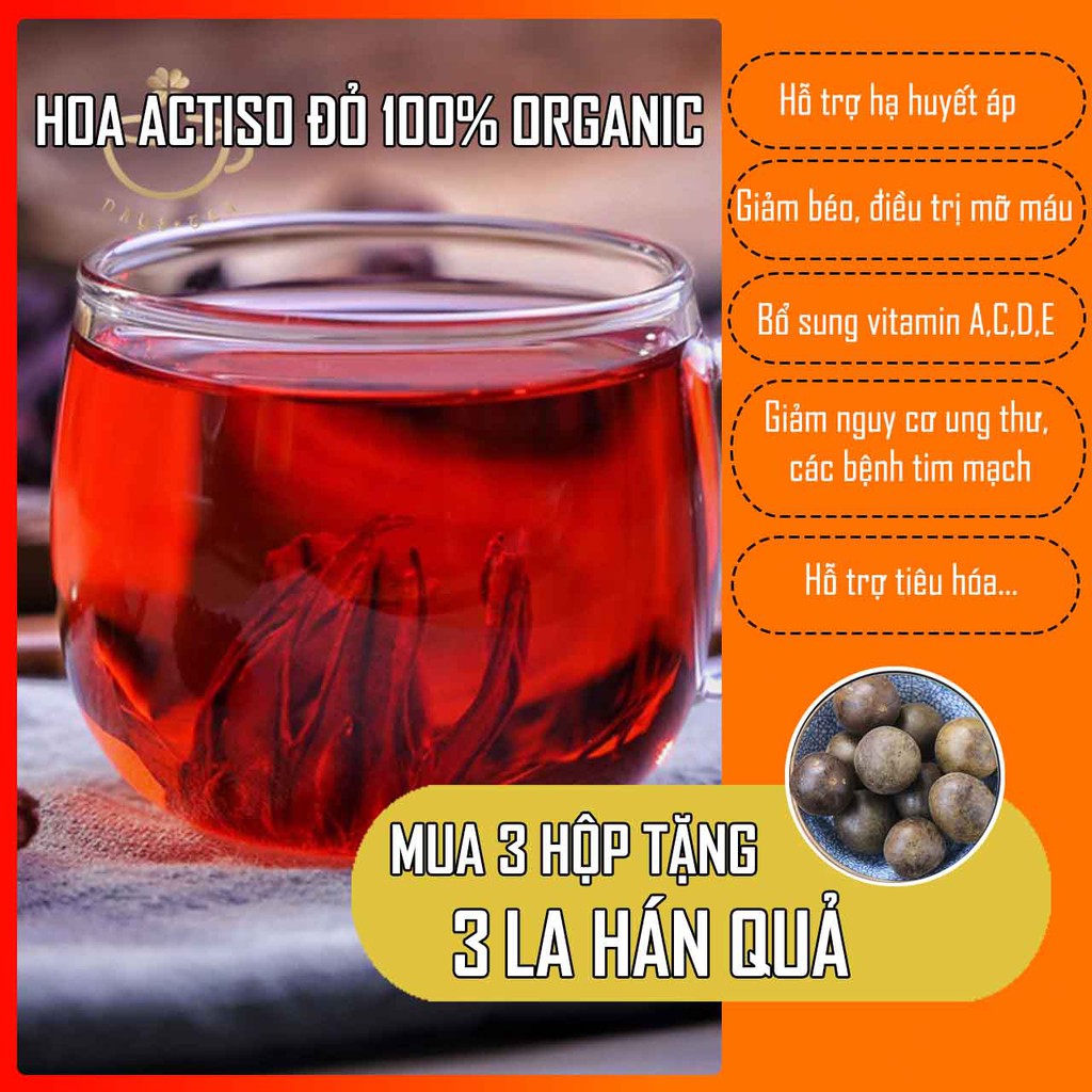 TRÀ HOA ATISO ĐỎ 100g - HIBISCUS ĐÀI QUẢ KHÔ 100% ORGANIC - TRÀ THẢO MỘC DAYSTEA