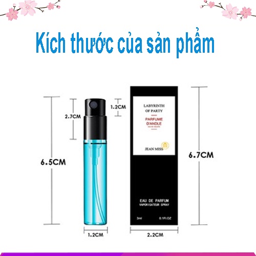 3 Lọ Nước Hoa Test Mini 3ml Dạng Xịt Hương Thơm Nhẹ Nhàng Quyến Rũ