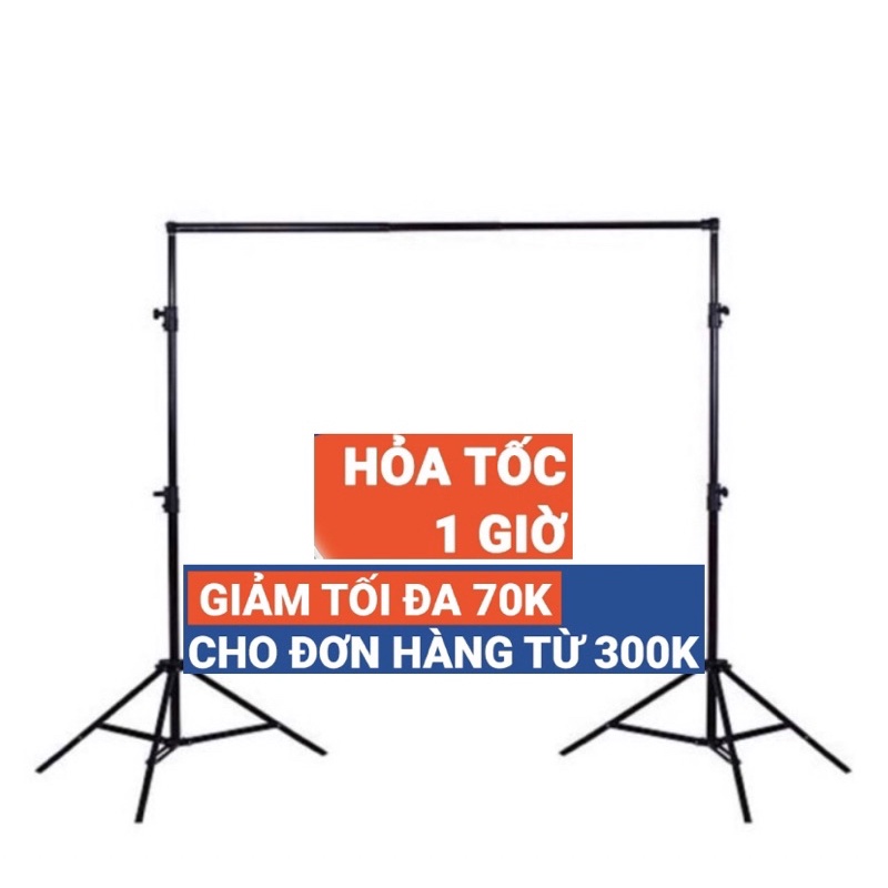 Bộ khung treo phông chụp ảnh chữ U 2mx3m tặng 4 kẹp phông