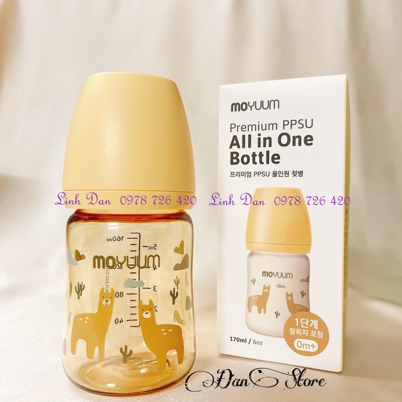 Bình Sữa Moyuum Lạc đà, mây xanh 170ml 270ml nội địa Hàn, Bình Sữa moyuum mây Cloud chính hãng Hàn Quốc