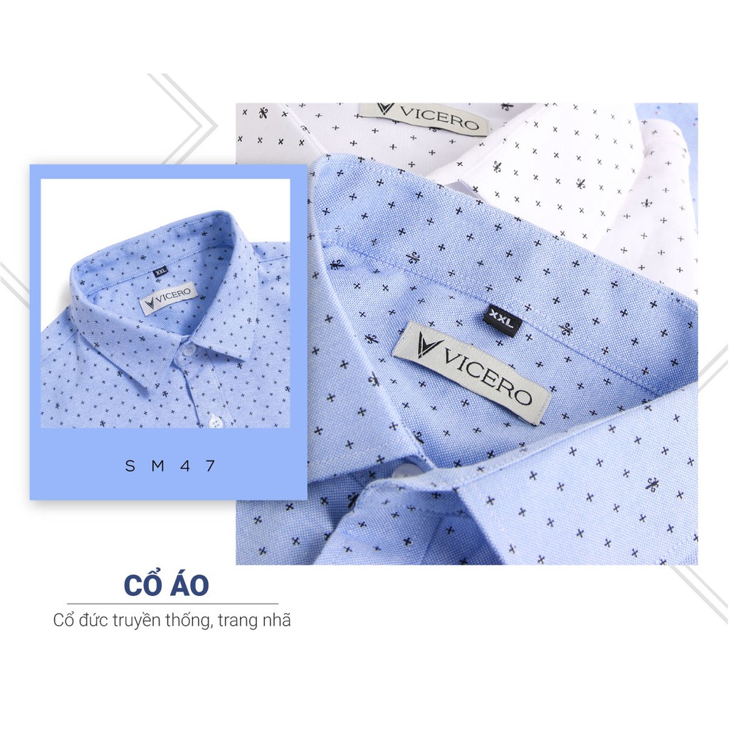 [Mã FAMALLT5 giảm 15% đơn 150K] Áo Sơ Mi Nam Ngắn Tay Hoạ Tiết Phong Cách Công Sở VICERO | BigBuy360 - bigbuy360.vn