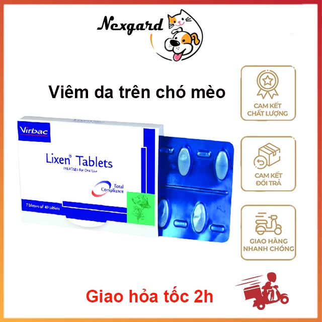 1 hộp ( 7 viên) Lixen Tablet - hỗ trợ các vấn đề về da chó mèo