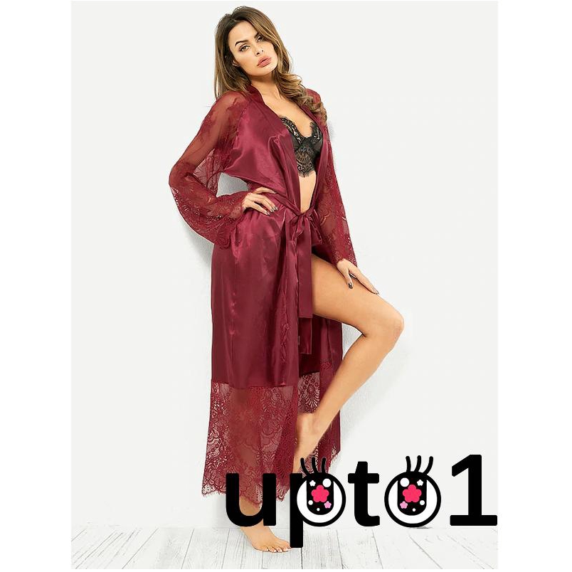 Áo choàng ngủ dài phối ren quyến rũ cho nữ | BigBuy360 - bigbuy360.vn