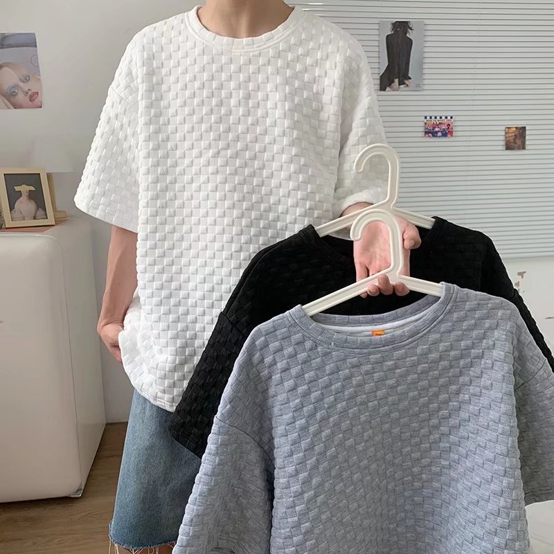 Áo Thun Ngắn Tay Dáng Rộng Thiết Kế Mới Thời Trang Theo Phong Cách Hồng Kông Dành Cho Nam