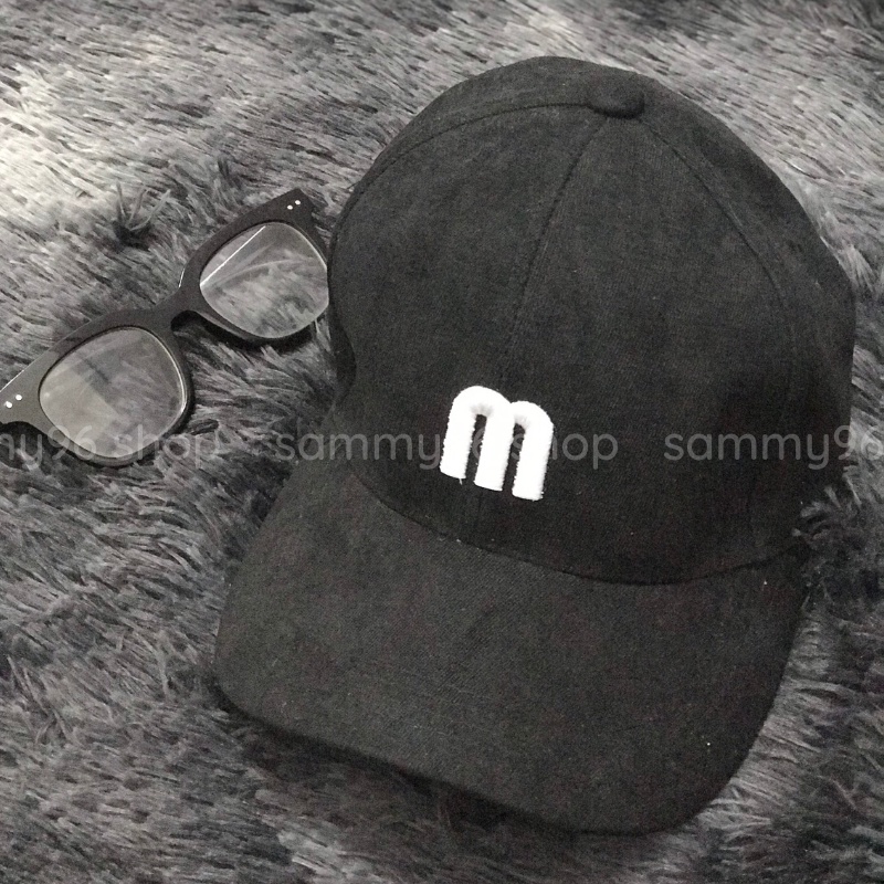 Mũ lưỡi trai nam nữ unisex nón kết nỉ gân cotton dày mịn CHỮ M bucket phong cách ulzzang phớt snapback mlb thời trang