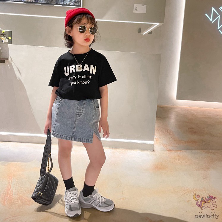 Áo Thun In Chữ Phong Cách Hàn Quốc Dành Cho Bé Gái