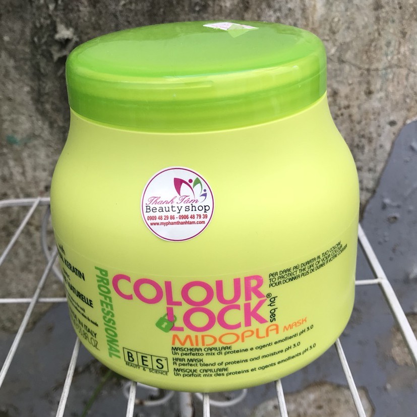 Hấp dầu tóc khóa màu chuyên nghiệp Bes Lock Colour Midopla Mask 500ml