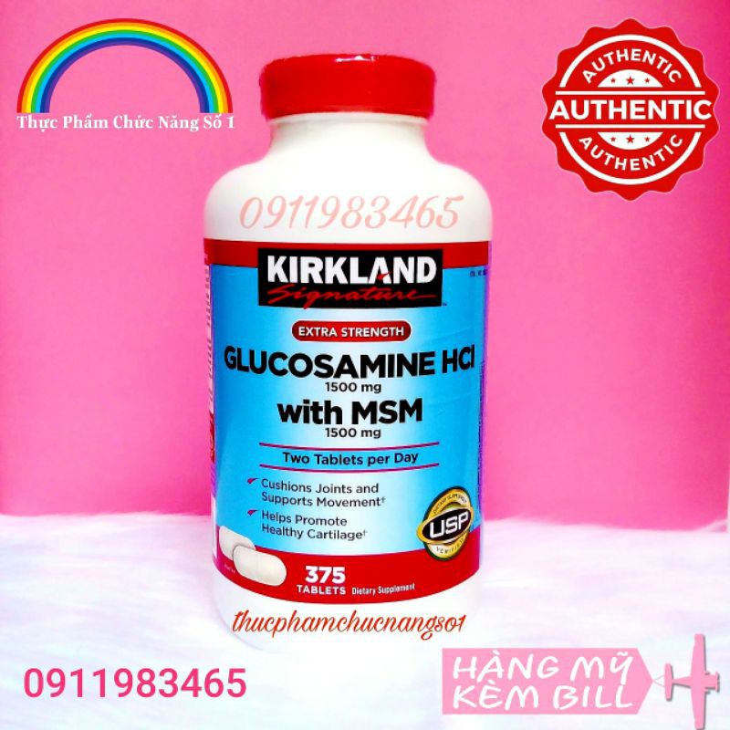 Glucosamine Kirkland 375 Viên Uống Bổ Khớp Cam Kết Chính Hãng