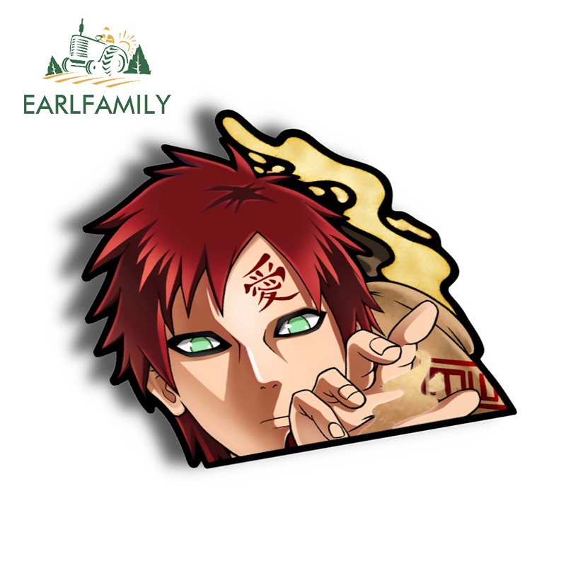 Miếng Dán Trang Trí Xe Hơi / Mô Tô Hình Gaara Naruto 13Cmx7.5Cm Bằng Vinyl Chống Trầy Xước
