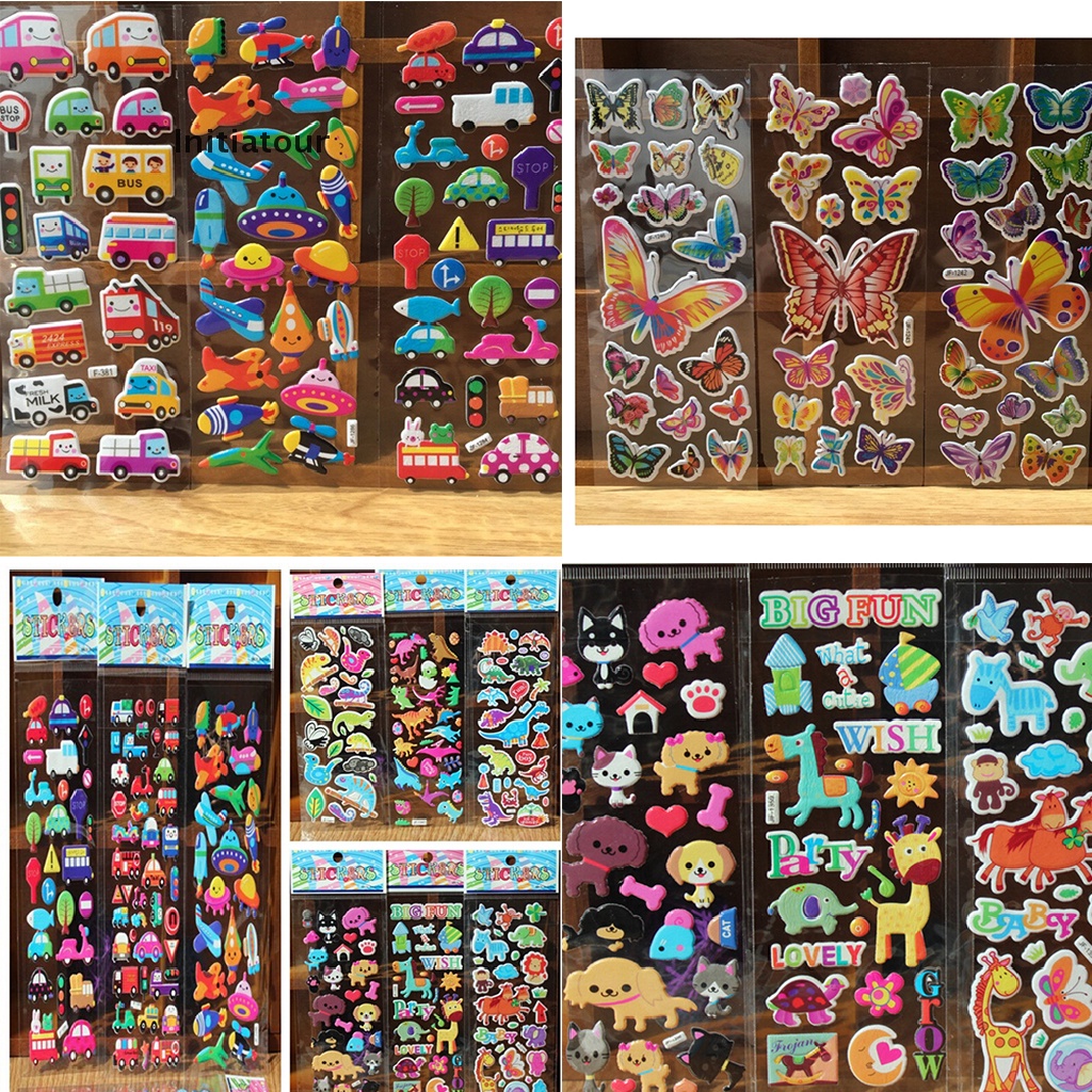 Bộ 10 Sticker Hoạt Hình 3D Cổ Điển Dùng Làm Quà Tặng