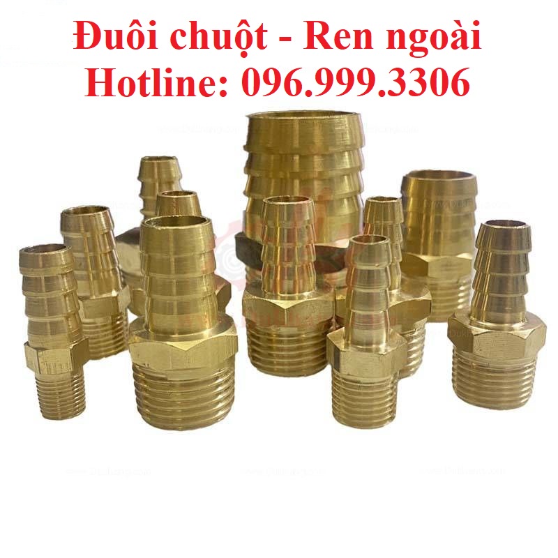 Nối đuôi chuột ra ren ngoài đồng thau, búp đồng ren ngoài đầy đủ kích cỡ giá sỉ