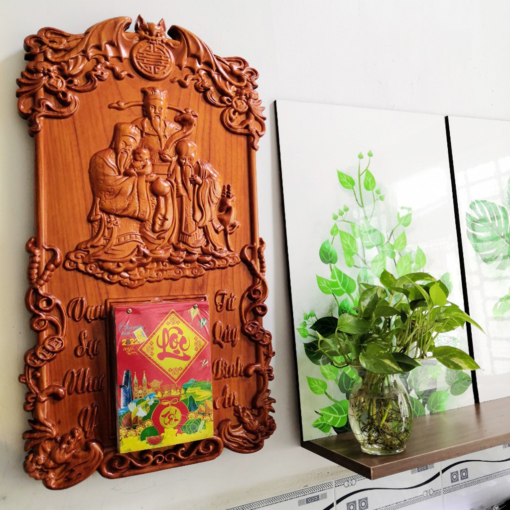 Đốc lịch tranh treo tường gỗ tự nhiên nguyên khối Hương Đình, tài lộc xum vầy - Nhiều mẫu mã, nhiều kích thước