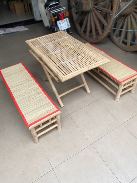 Bộ bàn ghế tre kèm chiếu lót | BigBuy360 - bigbuy360.vn