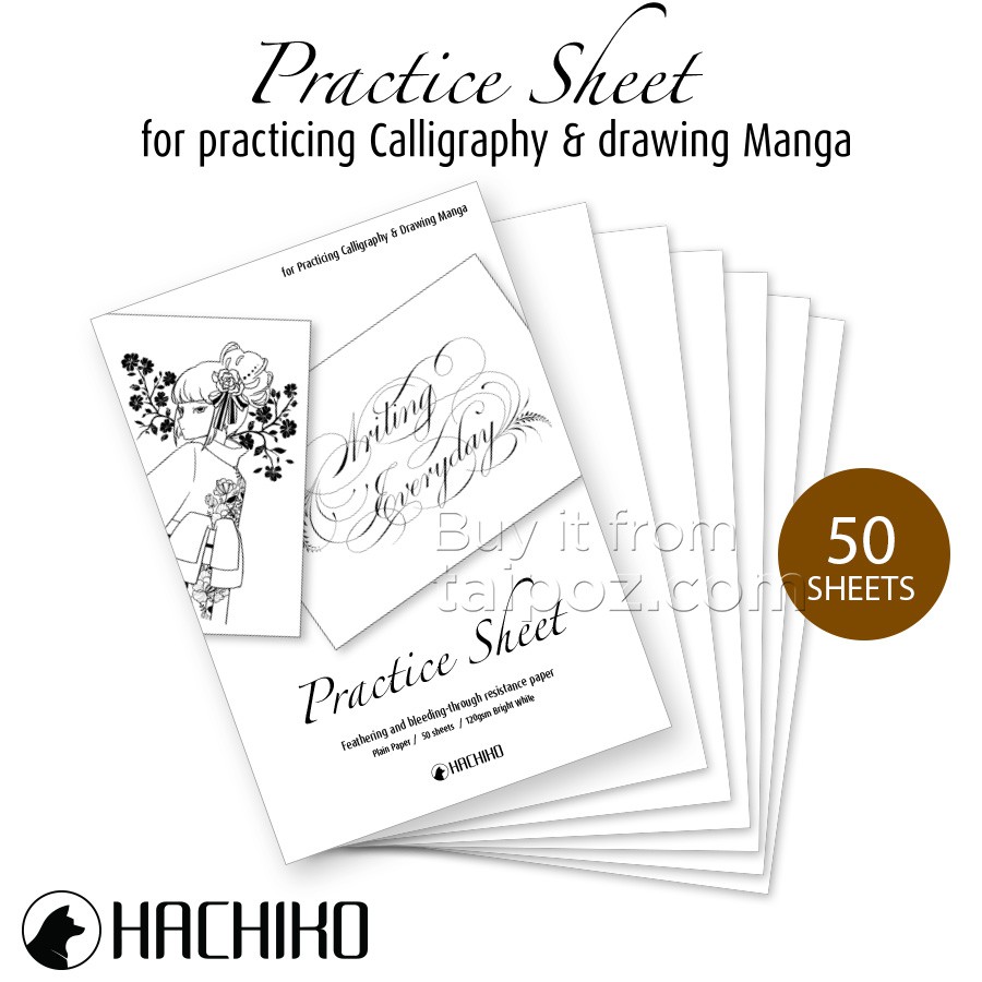 [ TAIPOZ ] - TẬP 50 TỜ Giấy viết CALLIGRAPHY và vẽ MANGA [ Hiệu Hachiko ]