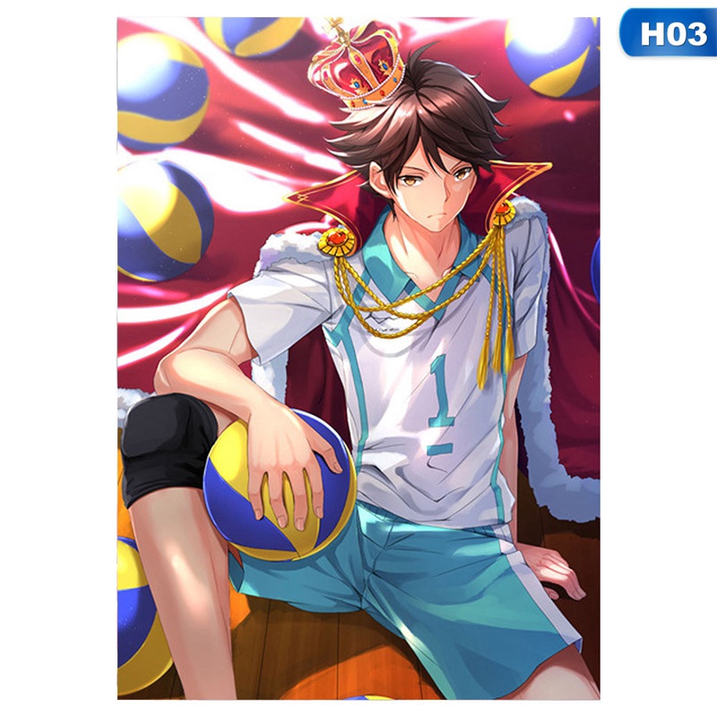 flowersqueen Tấm áp phích treo tường họa tiết phim hoạt hình Haikyuu