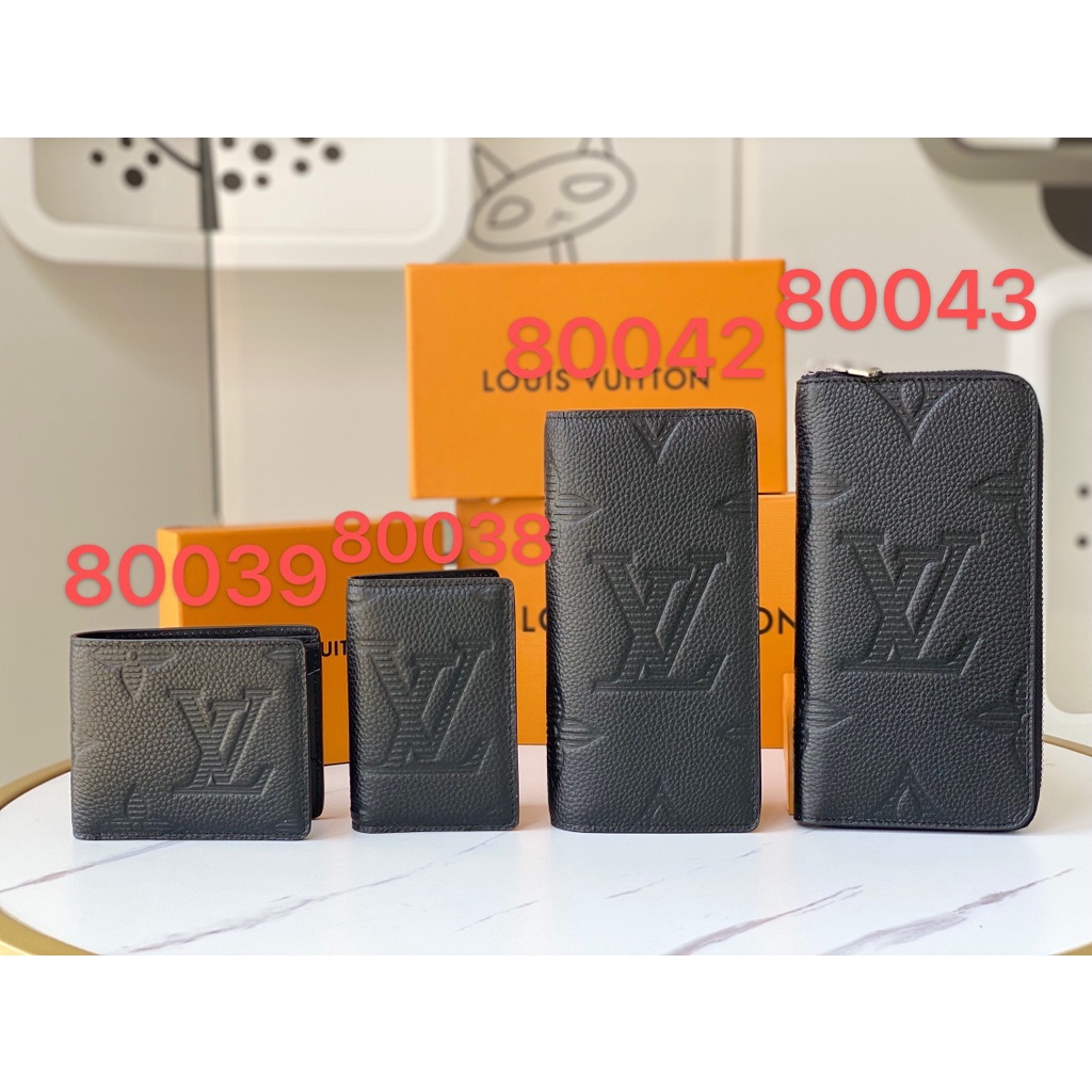 Set ví nam thời trang da thật cao cấp Louis Vuitton LV với họa tiết được in chìm trên mặt ví