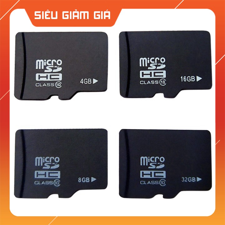 Thẻ nhớ MicroSD Class 10 Tốc độ cao (Đen) 4GB/8GB/16GB/32GB Chuyên Dùng cho Camera IP, điện thoại, máy tính bảng,...