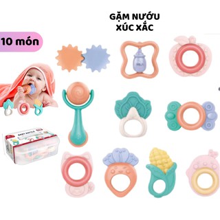 Đồ chơi gặm nướu cho bé xúc xắc 10 món Baby Rattle đồ chơi trẻ em cắn răng nhai mềm nhựa ABS cao cấp