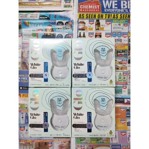 Bộ làm trắng răng White Glo White Accelerator Blue Light Teeth Úc