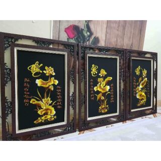 Tranh thêu phúc lộc thọ thành phẩm truyền thống tuyệt đẹp đã thêu chưa khung