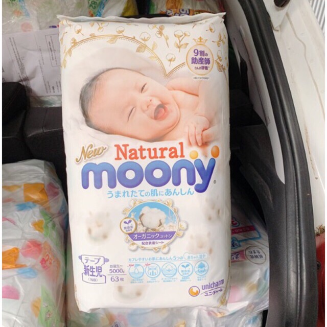 (Moony natural) bỉm dán/quần Moony Natural nội địa Nhật NB63/S58/M48/M46/L40/L36/XL34