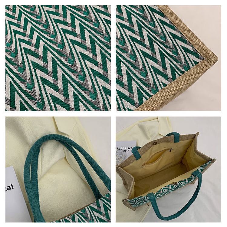 Túi Xách Vải Lanh Cỡ Lớn Thời Trang Cho Nữ