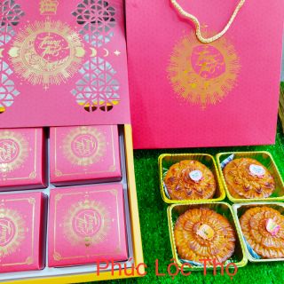 CHAY- Bánh trung thu 200g chay sen, đậu, dừa, môn, đậu đen, thập cẩm, gà quay