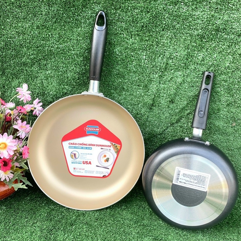 (freeship)Bộ 2 Chảo Cao Cấp ,Chảo Cặp Chống Dính Chính Hãng SUNHOUSE 5 Lớp (18cm,24cm)