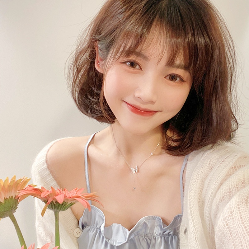 Vòng cổ Manyue mặt bướm phối tua rua đính đá thời trang Hàn Quốc