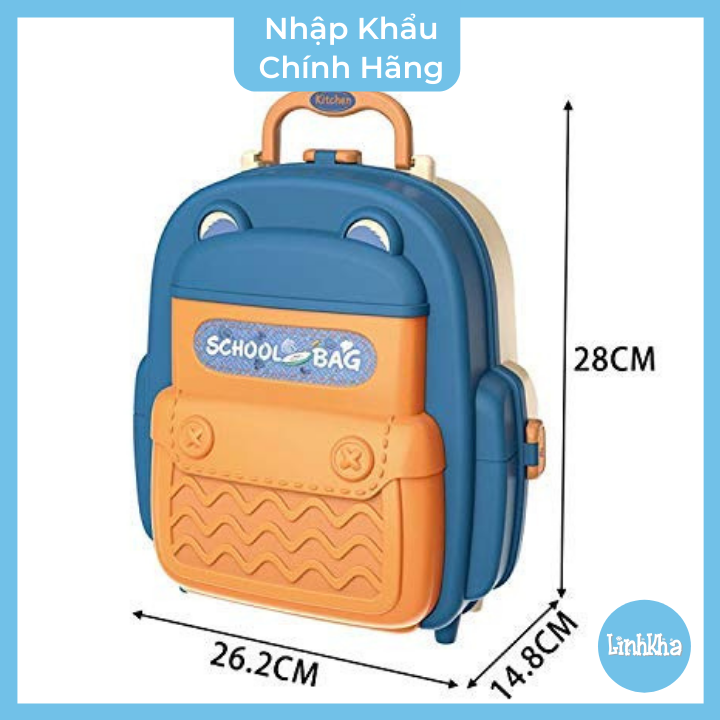 Đồ Chơi Nhà Bếp Nấu Ăn Cho Bé Nhập Vai Làm Bếp Có Lắp Vòi Nước Thật Bowa - Kitchen Set School Bag Role