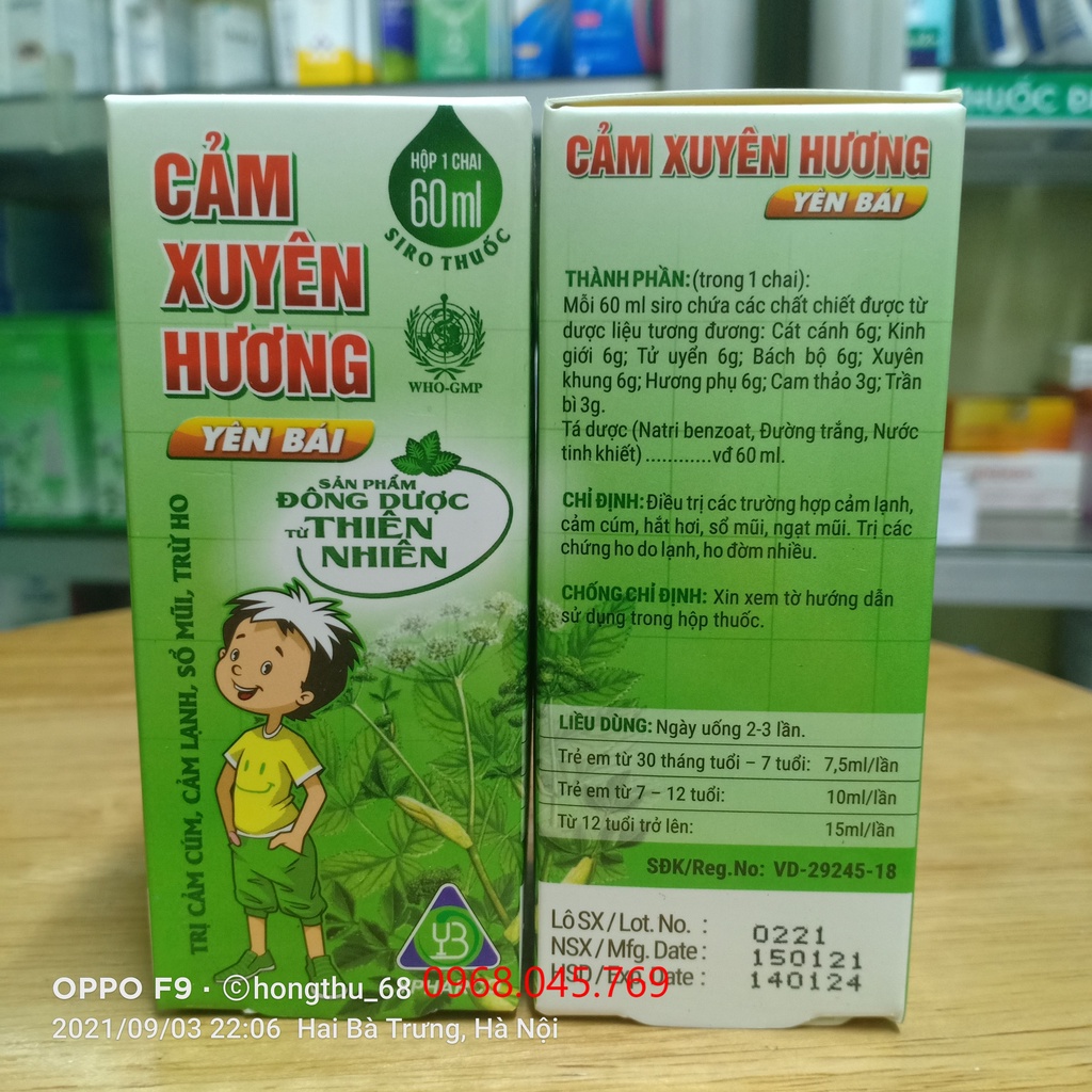 Siro Cảm Xuyên Hương - Yên Bái chai 60ml