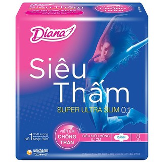BĂNG VỆ SINH DIANA UNIQ SIÊU THẤM (C) 8 MIẾNG '0602679'