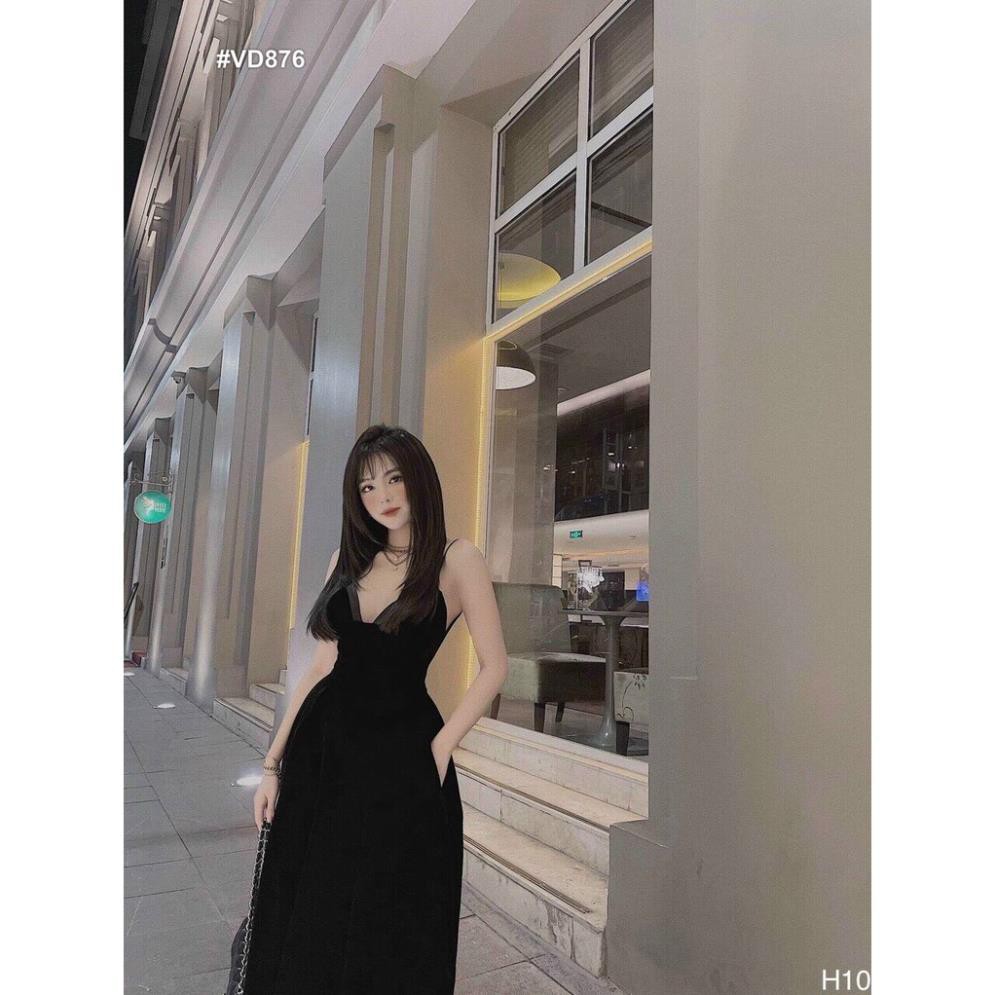 💝 FREESHIP 💝 Đầm Dự Tiệc Váy nhung 2 dây xinh lung linh VD876 [Mẫu Mới Hè 2021] | BigBuy360 - bigbuy360.vn