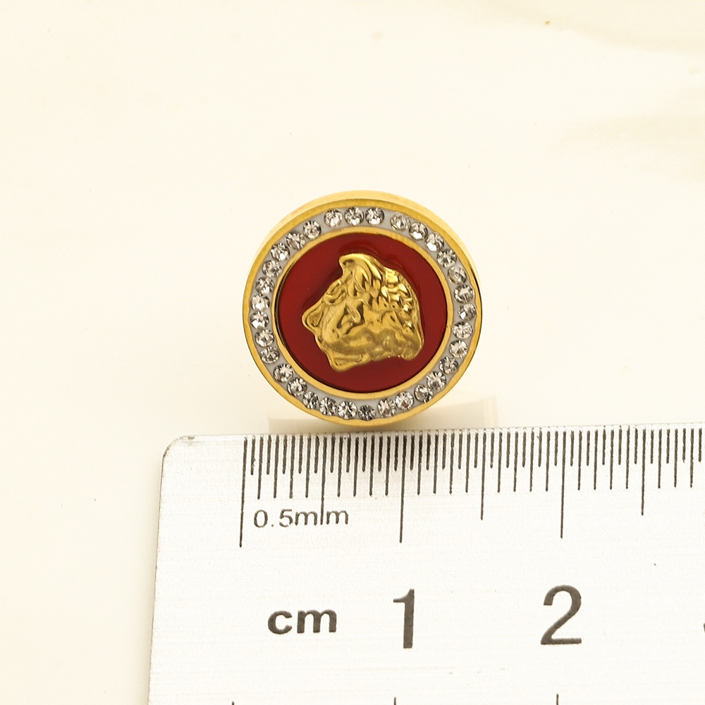 VERSACE Bông Tai Chữ V Bằng Thép Titan Thời Trang