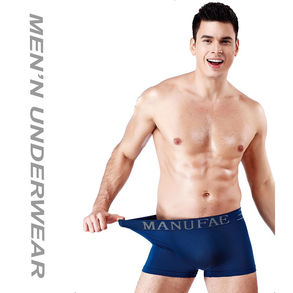 Quần lót nam thun co dãn bốn chiều cao cấp, quần sịp đùi nam manufie tặng kèm túi zip BAS090
