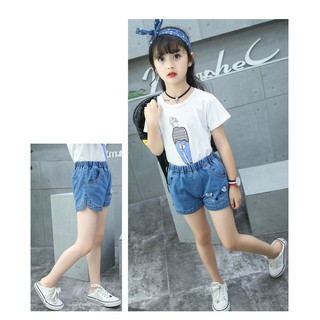 Quần short jean bé gái