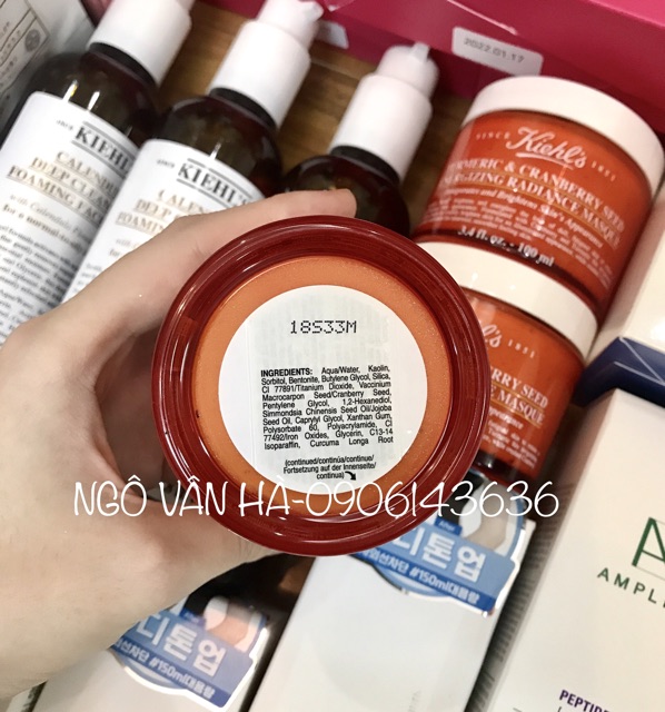 [KIEHLS] MẶT NẠ NGHỆ VIỆT QUẤT Kiehl’s Turmeric & Cranberry Seed Energizing Radiance Masque 100ml