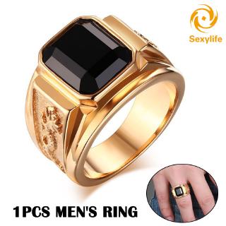 Nhẫn Đính Hôn Mặt Vuông Đính Đá Zircon Cho Nam