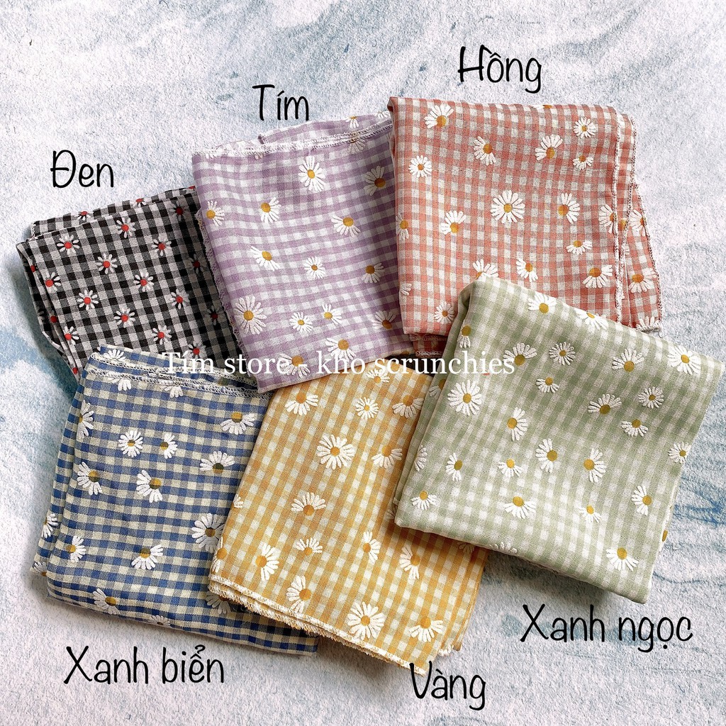 [Tím.Little]{Ảnh thật} KHĂN BANDANA TURBAN ĐA NĂNG, CỘT TÓC ĐEO CỔ ĐEO TAY, CARO CÚC